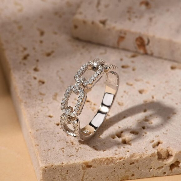 Women's Moissanite Wedding Band VVS1 Lab Created Diamond Rings Stackable - Picture 4 of 7